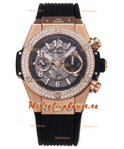 Hublot Big Bang Unico Oro Rosado Diamantes Bisel Calidad a Espejo 1:1 Reloj Réplica Suizo