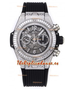 Hublot Big Bang Unico Acero Caja Inoxidable Diamantes Calidad a Espejo 1:1 Reloj Réplica Suizo