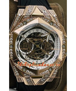 Hublot Big Bang UNICO Sang Bleu II Oro Rosado Diamantes Calidad a Espejo 1:1 Reloj Réplica Suizo