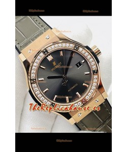 Hublot Classic Fusion Oro Rosado Dial Gris Reloj Réplica Suizo Calidad Espejo 1:1