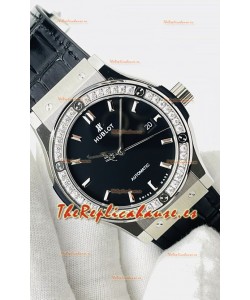 Hublot Classic Fusion Acero Inoxidable Dial Negro Reloj Réplica Suizo Calidad Espejo 1:1