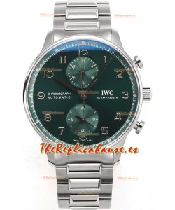 IWC Portuguese Chronograph Reloj Réplica Suizo en Caja de Acero Dial Verda - Edición Réplica a Espejo 1:1