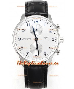 IWC Portuguese Chronograph Reloj Réplica Suizo en Caja de Acero Dial Blanco - Edición Réplica a Espejo 1:1