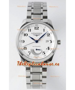 Longines Master Collection Automatic Reserva de Energía Dial Blanco Reloj Réplica Suizo Correa de Acero