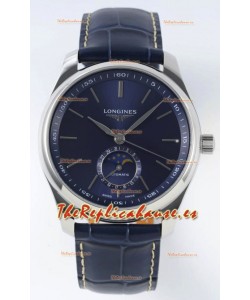 Longines Master Collection Automatic Fase Lunar Dial Azul Reloj Réplica Suizo Correa de Piel