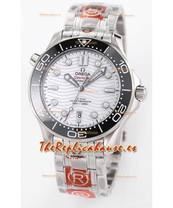 Omega Seamaster 300M Master Chronometer Reloj Suizo Blanco Acero 904L Reloj Réplica a Espejo 1:1