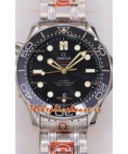 Omega Seamaster James Bond Reloj Suizo Negro Acero 904L Reloj Réplica a Espejo 1:1
