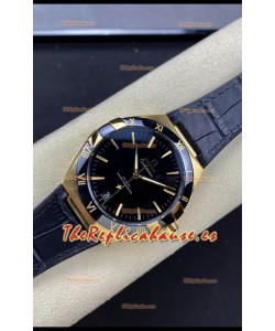 Omega Co-Axial Constellation 41MM Acero 904L Oro Rosado Dial Negro Reloj Réplica a Espejo 1:1