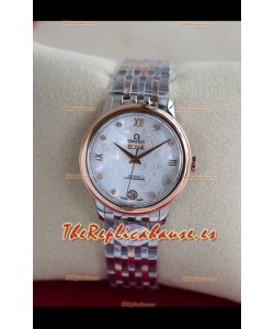 Omega De Ville Edition Reloj Suizo Automático en Dos Tonos Oro Rosado Dial Blanco 