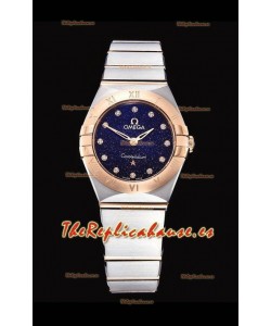 Omega Constellation Ladies Cuarzo Suizo Reloj Réplica a Espejo 1:1 - Caja Dos Tonos Dial Negro Estrellado