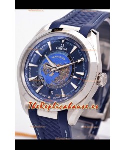 Omega Seamaster Aqua Terra 150M GMT Worldtime Correa de Goma Reloj Réplica Suizo