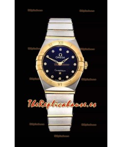 Omega Constellation Ladies Cuarzo Suizo Reloj Réplica a Espejo 1:1 - Caja Dos Tonos Dial Negro Estrellado