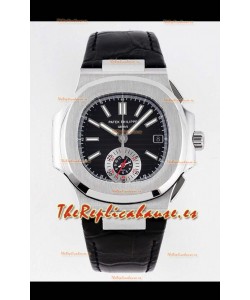 Patek Philippe Nautilus 5980/1A 904L Caja Acero en Dial Negro Correa Piel - Réplica a Espejo 1:1
