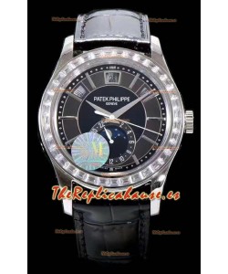 Patek Philippe 5205-001 Complications Fase Lunar Dial Gris Oscuro Reloj Réplica Suizo a Espejo 1:1