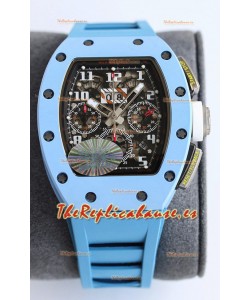 Richard Mille RM011 Caja de Cerámica Azul Correa de Goma Azul Reloj Réplica Suizo a Espejo 1:1