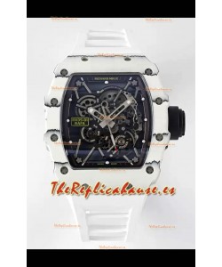 Richard Mille RM35-01 Rafael Nadal Caja Fibra de Carbono con Genuino Tourbillon Reloj Super Clon