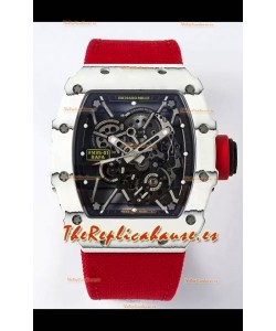 Richard Mille RM35-01 Rafael Nadal Caja Fibra de Carbono con Genuino Tourbillon Reloj Super Clon