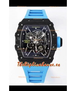 Richard Mille RM35-01 Rafael Nadal Caja Fibra de Carbono con Genuino Tourbillon Reloj Super Clon