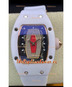 Richard Mille RM-07-01 Dial Diamantes Céramica Blanca Ladies Reloj Rélica Suizo 1:1