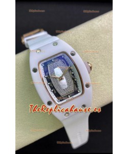 Richard Mille RM-07-01 Dial Diamantes Céramica Blanca Ladies Reloj Rélica Suizo 1:1