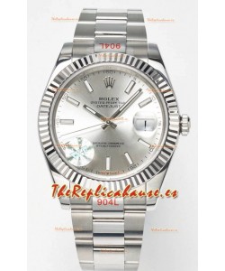 Rolex Datejust Movimiento Cal.3235 Reloj Suizo Réplica a Espejo 1:1 Acero 904L 41MM - Dial Acero