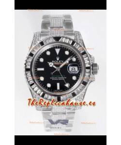 Rolex GMT Masters II Diamonds Reloj Suizo Caja Acero 904L - Calida a Espejo 1:1