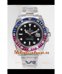 Rolex GMT Masters II Diamonds Reloj Suizo Caja Acero 904L - Calida a Espejo 1:1