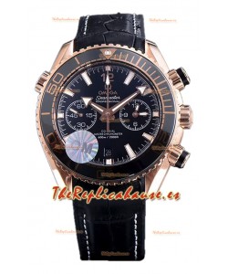 Omega Seamaster Planet Ocean 600M Sedna Gold Correa Piel 45.5MM Reloj Réplica Espejo 1:1 