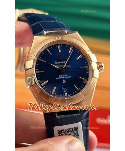 Omega Co-Axial Constellation 39MM Azul Oro Rosado Reloj Réplica Espejo 1:1