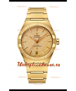 Omega Co-Axial Constellation Oro Amarillo Dial Meteorite Réplica Espejo 1:1 41MM