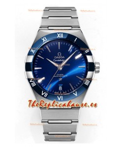 Omega Co-Axial Constellation Acero Inoxidable Dial Azul Réplica Espejo 1:1 41MM