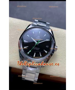 Omega Aqua Terra 150M Dial Negro Caja Acero 904L Manecilla Azul Réplica Espejo 1:1 41MM 