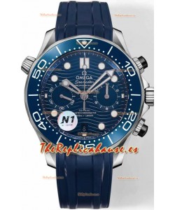 Omega Seamaster Co-Axial Master Chronograph Correa Acero Inoxidable Azul 44MM Réplica Espejo 1:1