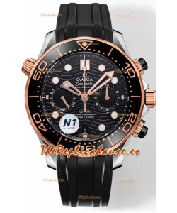 Omega Seamaster Co-Axial Master Chronograph Dial Negro Dos Tonos 44MM Réplica Espejo 1:1