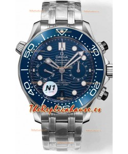 Omega Seamaster Co-Axial Master Chronograph Dial Acero Inoxidable Azul 44MM Réplica Espejo 1:1