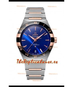 Omega Co-Axial Constellation Dial de Dos Tonos Azul Burgundy Réplica Espejo 1:1 41MM