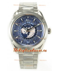 Omega Aqua Terra 150M Wolrd Timer 24 Summer Dial Azul Acero 904L Réplica Espejo 1:1 41MM 