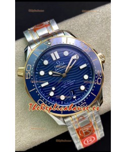 Omega Seamaster 300M Co-Axial Master Chronometer Dial Azul Caja Dos Tonos Réplica a Espejo 1:1