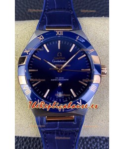 Omega Co-Axial Constellation 41MM Acero 904L - Dial Azul Reloj Réplica Espejo 1:1