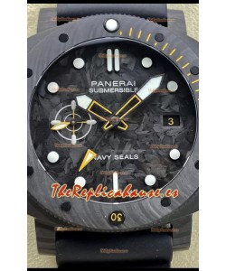 Panerai Submersible PAM01324 Edición Carbotech GMT Navy Seals Reloj Réplica Espejo 1:1 44MM
