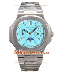 Patek Philippe Nautilus 5740 Perpetual Calendar Oro Blanco Dial Tiffany Reloj Réplica Suiza 