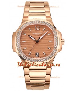 Patek Philippe Nautilus 7118R 35MM 1:1 Caja y Dial Oro Rosado Reloj Réplica Espejo 1:1
