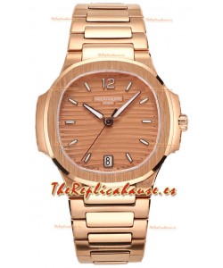 Patek Philippe Nautilus 7118R 35MM 1:1 Caja y Dial Oro Rosado Reloj Réplica Espejo 1:1