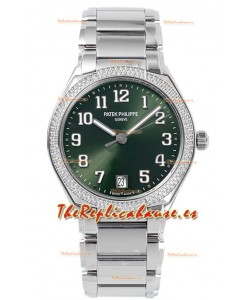 Patek Philippe Twenty-4 Green Dial Caja Acero 904LReloj Réplica Espejo 1:1 36MM