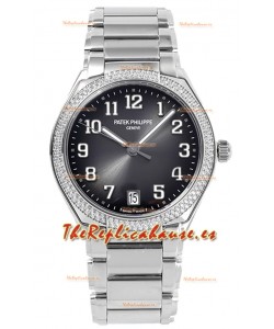 Patek Philippe Twenty-4 Dial Gris Caja Acero 904L Reloj Réplica Espejo 1:1 36MM