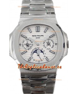 Patek Philippe Nautilus 5740 Perpetual Calendar Acero Inoxidable Dial Blanco Reloj Réplica Suiza