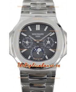 Patek Philippe Nautilus 5740 Perpetual Calendar Acero Inoxidable Dial Gris Reloj Réplica Suiza 