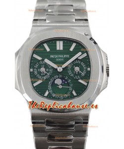 Patek Philippe Nautilus 5740 Perpetual Calendar Acero Inoxidable Dial Verde Reloj Réplica Suiza 