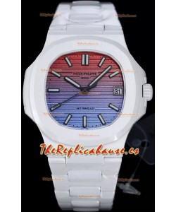 Patek Philippe Nautilus 5711 AET Remould Edición Cerámica Blanca Dial Degradado Reloj Réplica Suiza