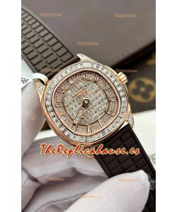 Patek Philippe Aquanaut 5062/450R-001 Oro Rosado Pavimentado de Diamantes Reloj Réplica Suiza 
